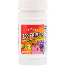 Мультивитамины и Мультиминералы для Детей, Zoo Friends Complete, 21st Century, 60 жевательных таблеток