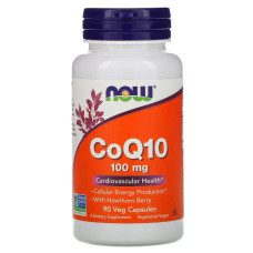 Коэнзим Q10 С Боярышником, CoQ10 With Hawthorn Berry, Now Foods, 100 Мг, 90 Капсул