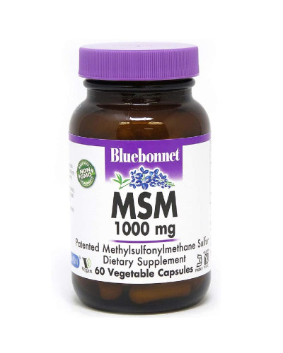 МСМ 1000 мг, MSM, Bluebonnet Nutrition, 60 вегетарианских капсул