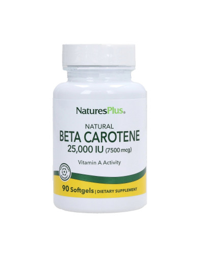 Бета Каротин 25000 МО, Beta Carotene, Natures Plus, 90 гелевих капсул