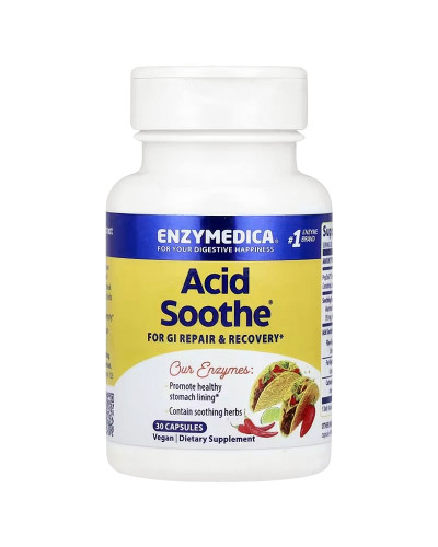 Пищеварительные ферменты от изжоги, Acid Soothe, Enzymedica, 30 капсул