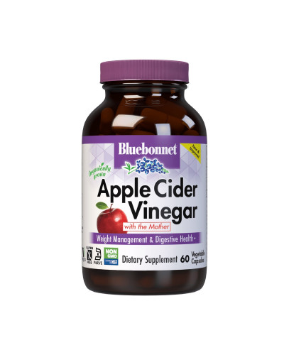 Яблучний оцет, Apple cider vinegar, Bluebonnet Nutrition, 60 вегетаріанських капсул