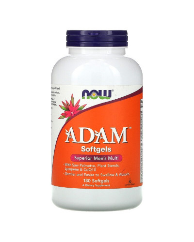 Супер Мультивитамины Для Мужчин, Adam, Superior Men's Multi, Now Foods, 180 Гелевых Капсул