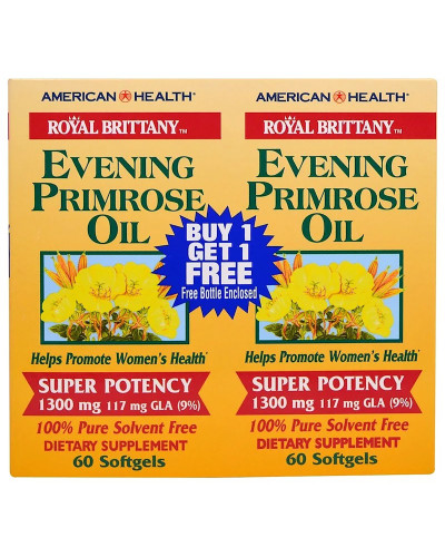 Масло Вечерней Примулы, Evening Primrose Oil, American Health, 1300 мг, 2 баночки по 60 капсул