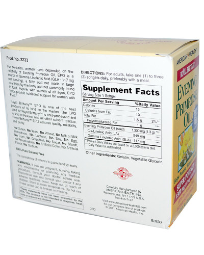 American Health, Royal Brittany, масло примулы вечерней (EPO), 1300 мг, 2 баночки по 120 капсул
