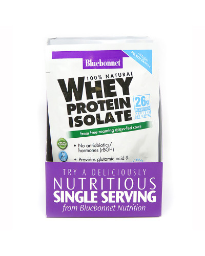 Ізолят сироваткового протеїну, Смак Ванілі, Whey Protein Isolate, Bluebonnet Nutrition, 8 пакетиків