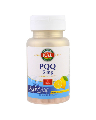 Пирролохинолинхинон PQQ, 5 мг, Вкус Лимона, KAL, 60 мини таблеток
