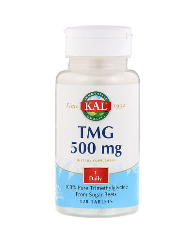 Триметилглицин, TMG (ТМГ), 500 мг, KAL, 500 mg, 120 таблеток