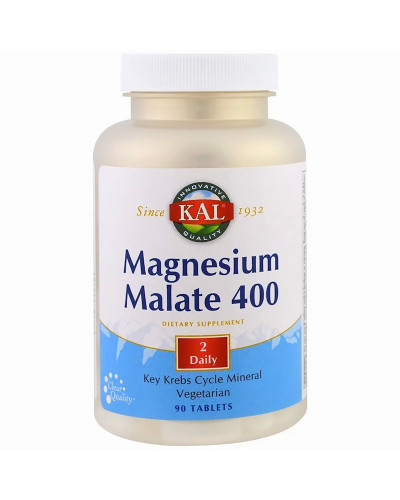 Магний Малат, Magnesium Malate, KAL, 400 мг, 90 таблеток