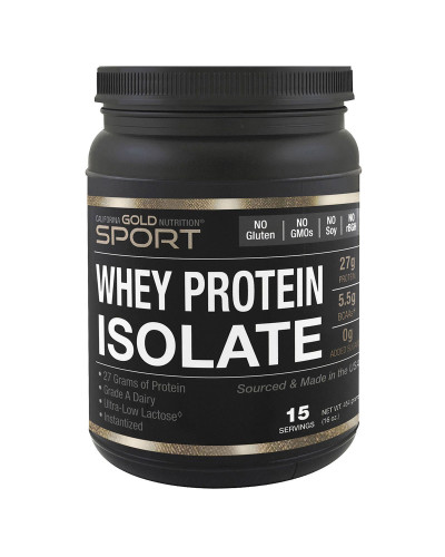 Ізолят Сироваткового протеїну, California Gold Nutrition, Whey Protein Isolate, 1 фунт (454 гр)