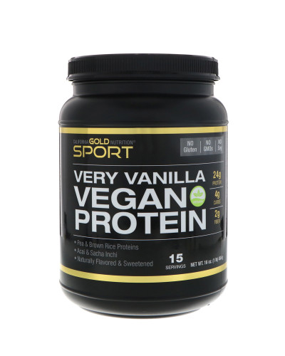 Веганський Протеїн Горох & Рис, California Gold Nutrition, Vegan Protein, 454 гр