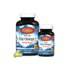 Омега-3, Вкус Лимона, Elite Omega-3 Gems, Carlson, 90+30 желатиновых капсул