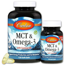 MCT & Омега-3, Carlson, 120+30 желатиновых капсул