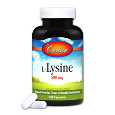 Лизин 500мг, L-Lysine, Carlson, 100 капсул