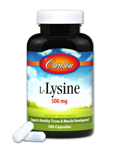 Лізин 500мг, L-Lysine, Carlson, 100 капсул