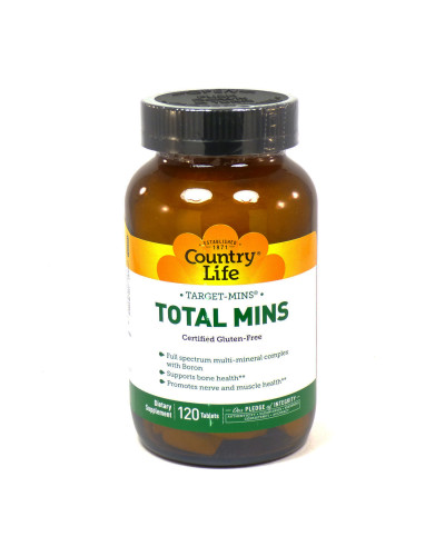 Мультимінеральний Комплекс, Target-Mins Total Mins, Country Life, 120 таблеток