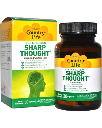 Комплекс для Підтримки Мозкової Діяльності, Sharp Thought, Country Life, 30 капсул