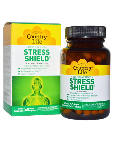 Антистресовий Енергетичний Комплекс, Stress Shield, Country Life, 60 вегетаріанських капсул