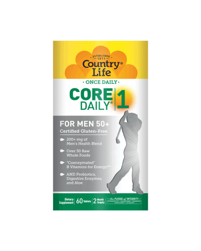 Мультивитамины для Мужчин, 50+, Core Daily-1 for Men 50+, Country Life, 60 таблеток