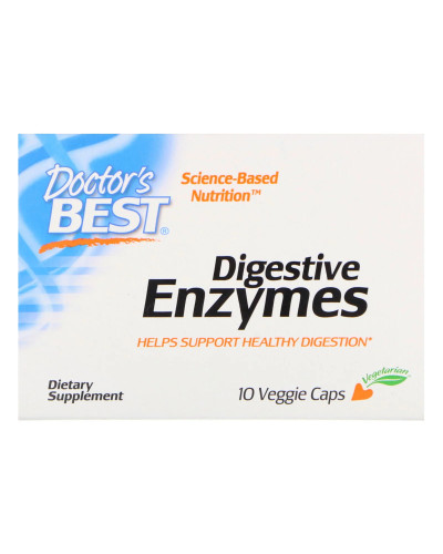 Травні ферменти, Digestive Enzymes, Doctor's Best, 10 капсул