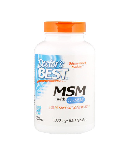 Метілсульфонілметан, МСМ, MSM with OptiMSM, Doctor's Best, 1000 мг, 180 капсул