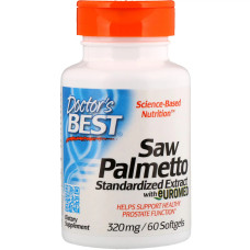 Со Пальметто, Экстракт, Saw Palmetto,  Doctor's Best, 320 мг, 60 капсул