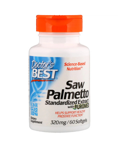 Со Пальметто, Екстракт, Saw Palmetto, Doctor's Best, 320 мг, 60 капсул