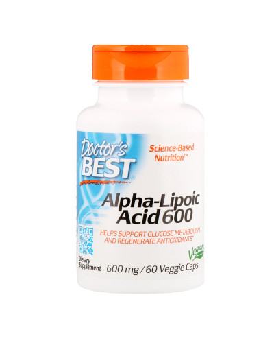 Альфа-липоевая кислота, Doctor's Best, Alpha-Lipoic Acid, 600 мг, 60 капсул