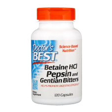 УЦЕНКА Бетаин HCL и Пепсин, Betaine HCL & Pepsin, Doctor's Best, 120 капсул (вмятина)