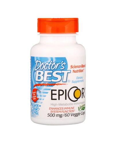 Защита Иммунитета, Doctor's Best, Epicor, 500 мг, 60 вегетарианских капсул