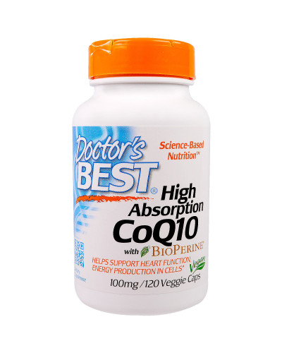 Коэнзим Q10 Высокой Абсорбации 100мг, BioPerine, Doctor's Best, 120 гелевых капсул