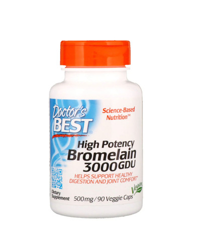 Бромелайн, Bromelain, Doctor's Best, 500 мг, 90 капсул Бромелайн, Bromelain, Doctor's Best, 500 мг, 90 капсул