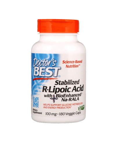 R-Липоевая Кислота, R-Lipoic Acid, Doctor's Best, 100 мг, 180 капсул