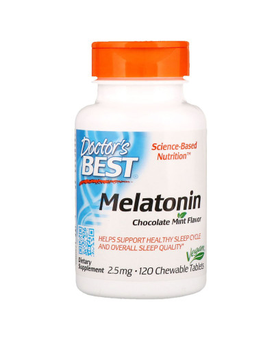 Мелатонін, Melatonin, Смак Шоколадної М'яті, 2.5 мг, 120 жувальних таблеток