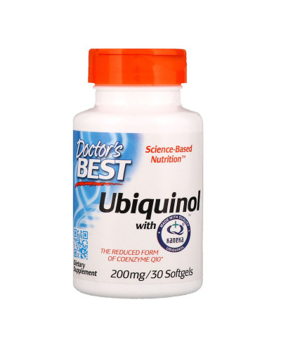 Убихинол, Ubiquinol with Kaneka, Doctor's Best, 200 мг, 30 желатиновых капсул