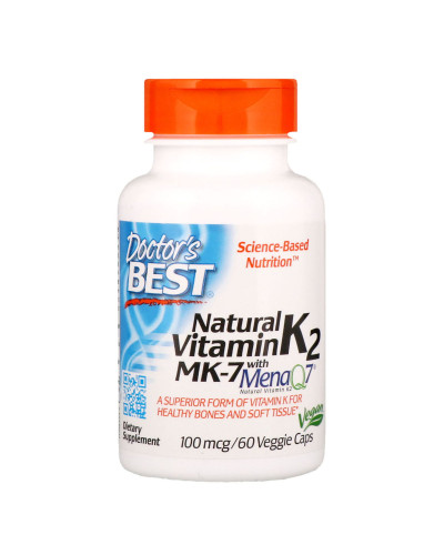 Вітамін К2 в Формі МК-7, Vitamin K2 as MK-7, Doctor's Best, 100 мкг, 60 капсул