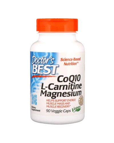 Коензим Q10, L-Карнитин і Магній, CoQ10 L-Carnitine Magnesium, Doctor's Best, 90 капсул