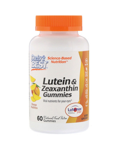 Зеаксантин и Лютеин, Lutein & Zeaxanthin, Doctor's Best, вкус манго, 60 желейных конфет