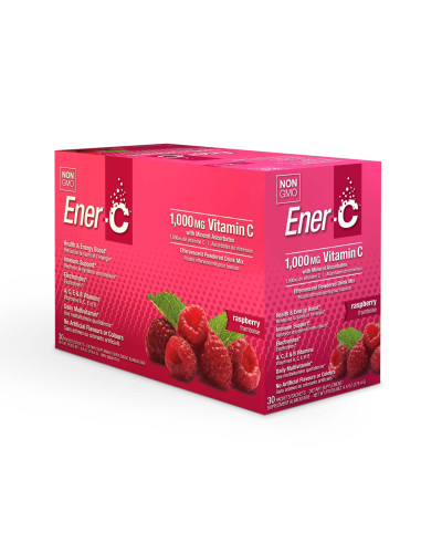 Вітамінний Напій для Підвищення Імунітету, Смак Малини, Vitamin C, Ener-C, 30 пакетиків