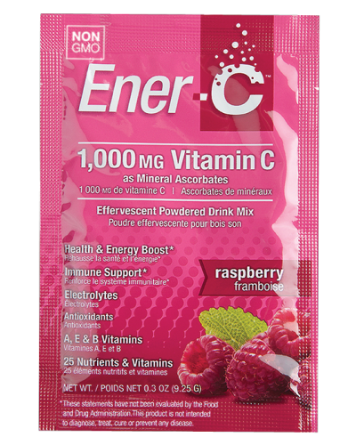 Вітамінний Напій для Підвищення Імунітету, Смак Малини, Vitamin C, Ener-C, 30 пакетиків