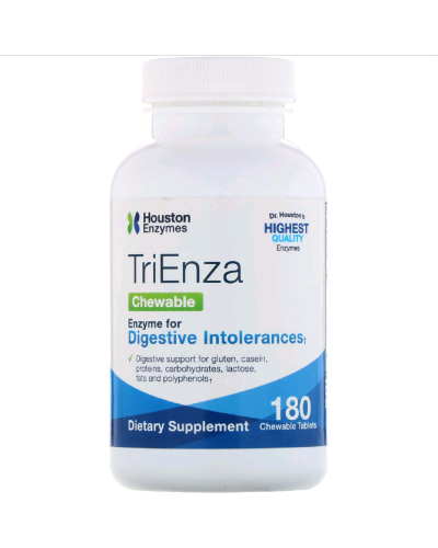 Пищеварительные Ферменты TriEnza, Houston Enzymes, 180 жевательных таблеток