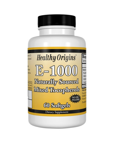 Вітамін E 1000IU, Healthy Origins, 60 желатинових капсул