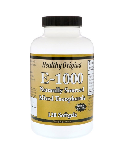 Вітамін E 1000IU, Healthy Origins, 120 желатинових капсул
