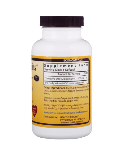 Коензим Q10, Kaneka (COQ10), Healthy Origins, 100 мг, 150 желатинових капсул