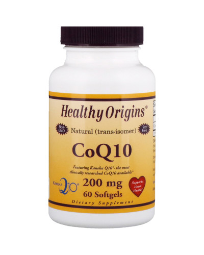 Коензим Q10, Kaneka (COQ10), Healthy Origins, 200 мг, 60 желатинових капсул Коензим Q10, Kaneka (COQ10), Healthy Origins, 200 мг, 60 желатинових капсул