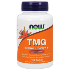 Триметилглицин, ТМГ, TMG, Now Foods, 1000 мг, 100 таблеток