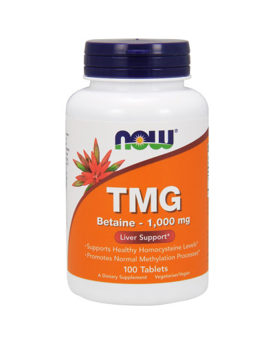 Триметилгліцин, ТМГ, TMG, Now Foods, 1000 мг, 100 таблеток