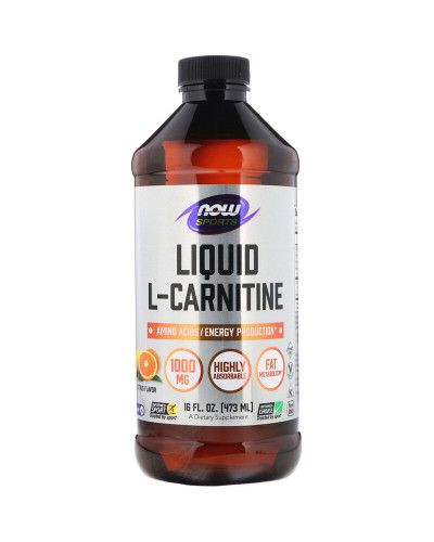 L- Карнитин Жидкий с Цитрусовым Вкусом, L-Carnitine, Now Foods, 1000 мг, 473 мл