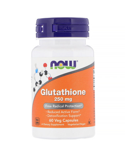 Глутатіон, L-Glutathione, Now Foods, 250 мг, 60 вегетаріанських капсул