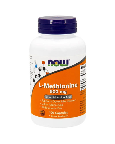 L-Метіонін, L-Methionine, Now Foods, 500 мг, 100 капсул